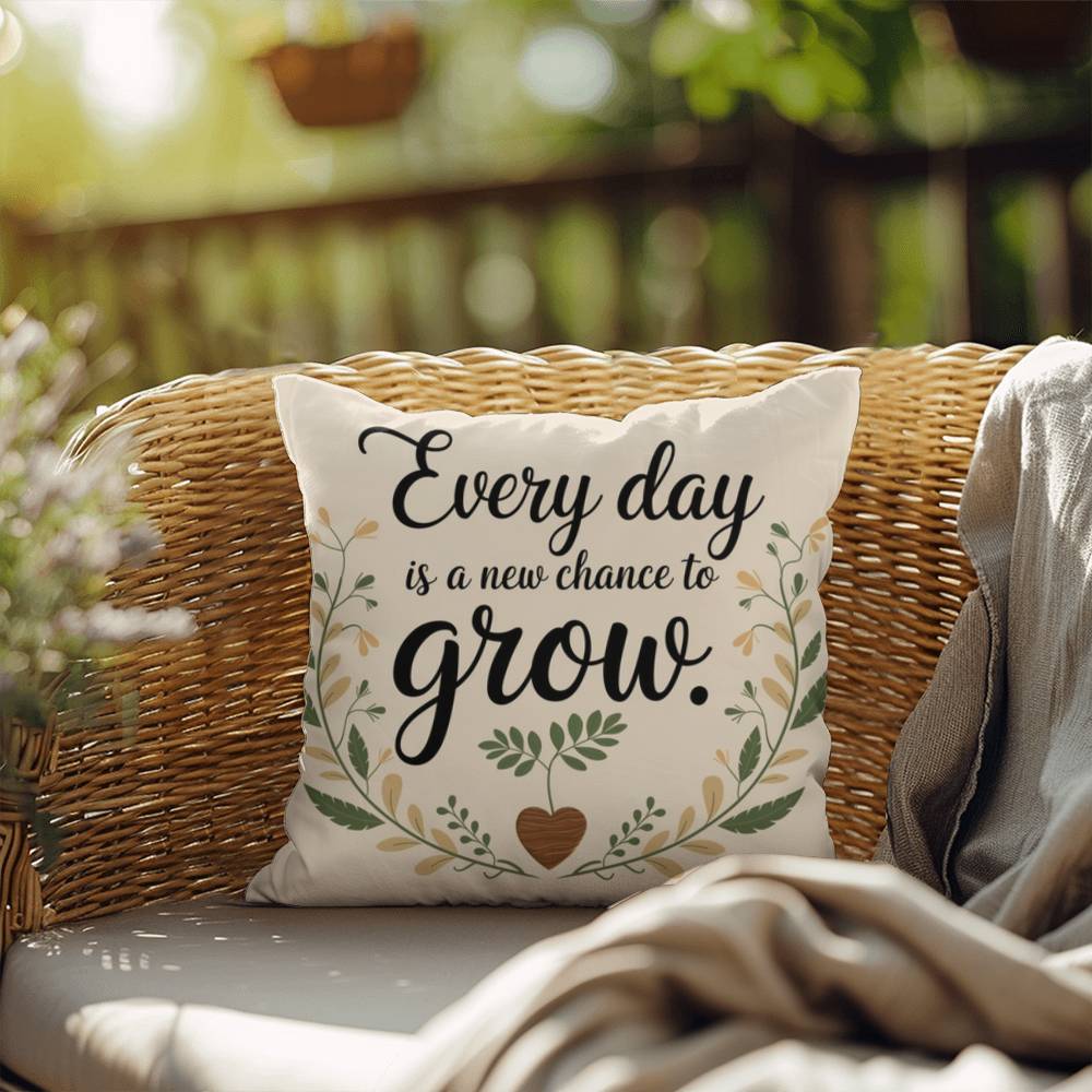 Every Day Is A New Chance To Grow: Indoor/Outdoor Pillow Self-Care for Relaxation, Mindfulness & Emotional Wellness