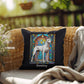 Doberman Pinscher (White) Indoor/Outdoor Pillow - Personalized Stained Glass Dog Tribute & Comfort Gift