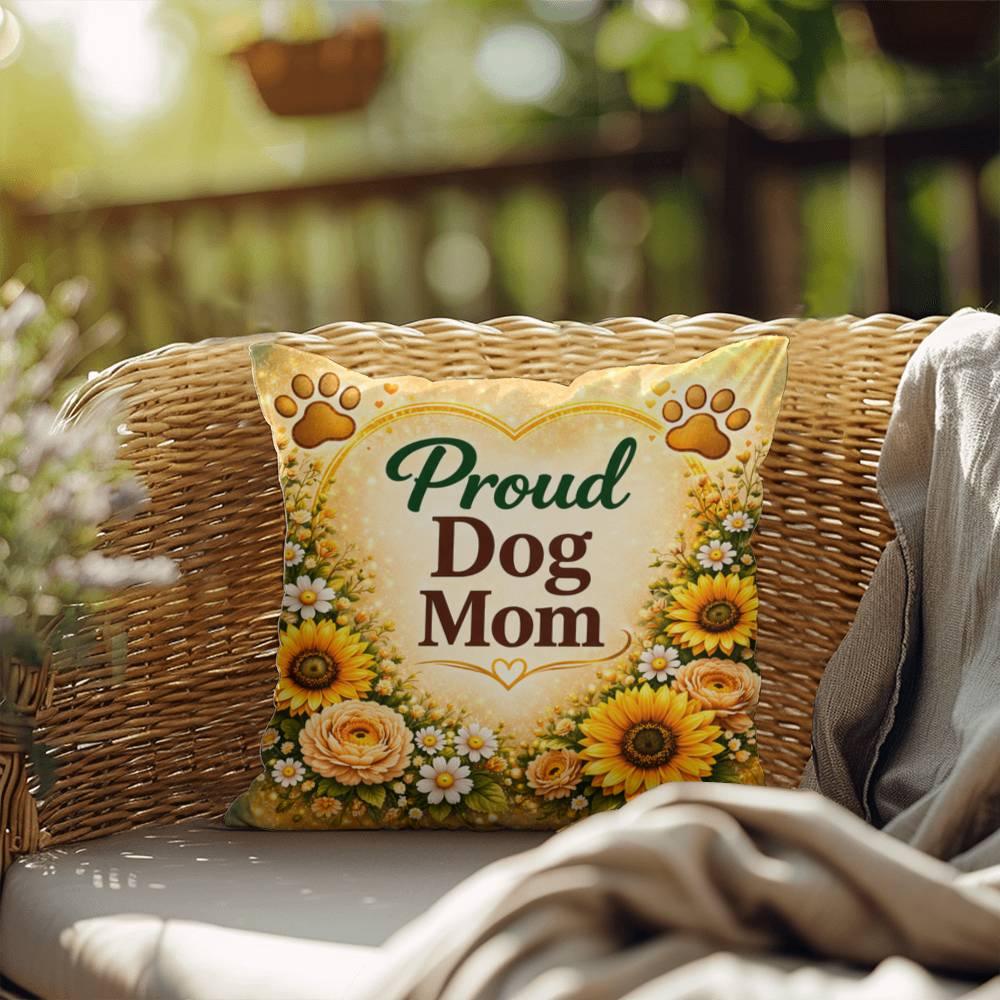 Shop our proud dog mom throw pillow featuring the 20" x 20" style option from MySisterIsASurvivor.