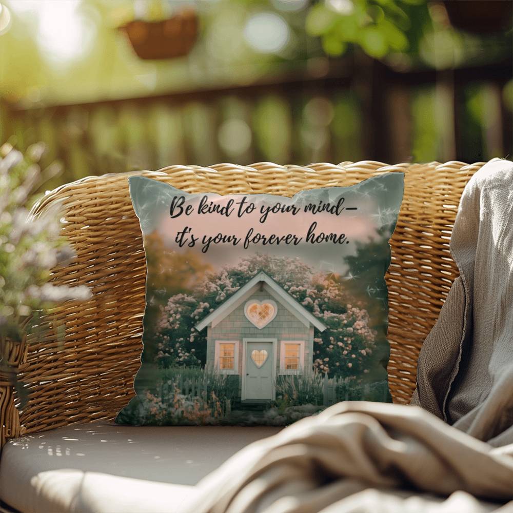 Be Kind To Your Mind - It's Your Forever Home: Indoor/Outdoor Pillow Self-Care for Relaxation, Mindfulness & Emotional Wellness