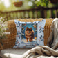 Pomeranian Chocolate & Tan Pillow - Winter Pom pillow, festive dog lover throw, indoor accent decor