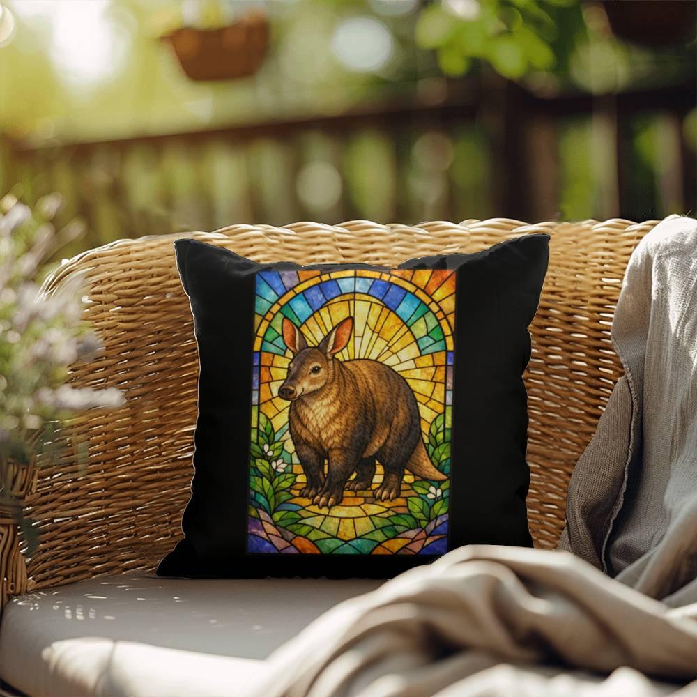 Shop our premium aardvark stained glass style throw pillow from MySisterIsASurvivor.