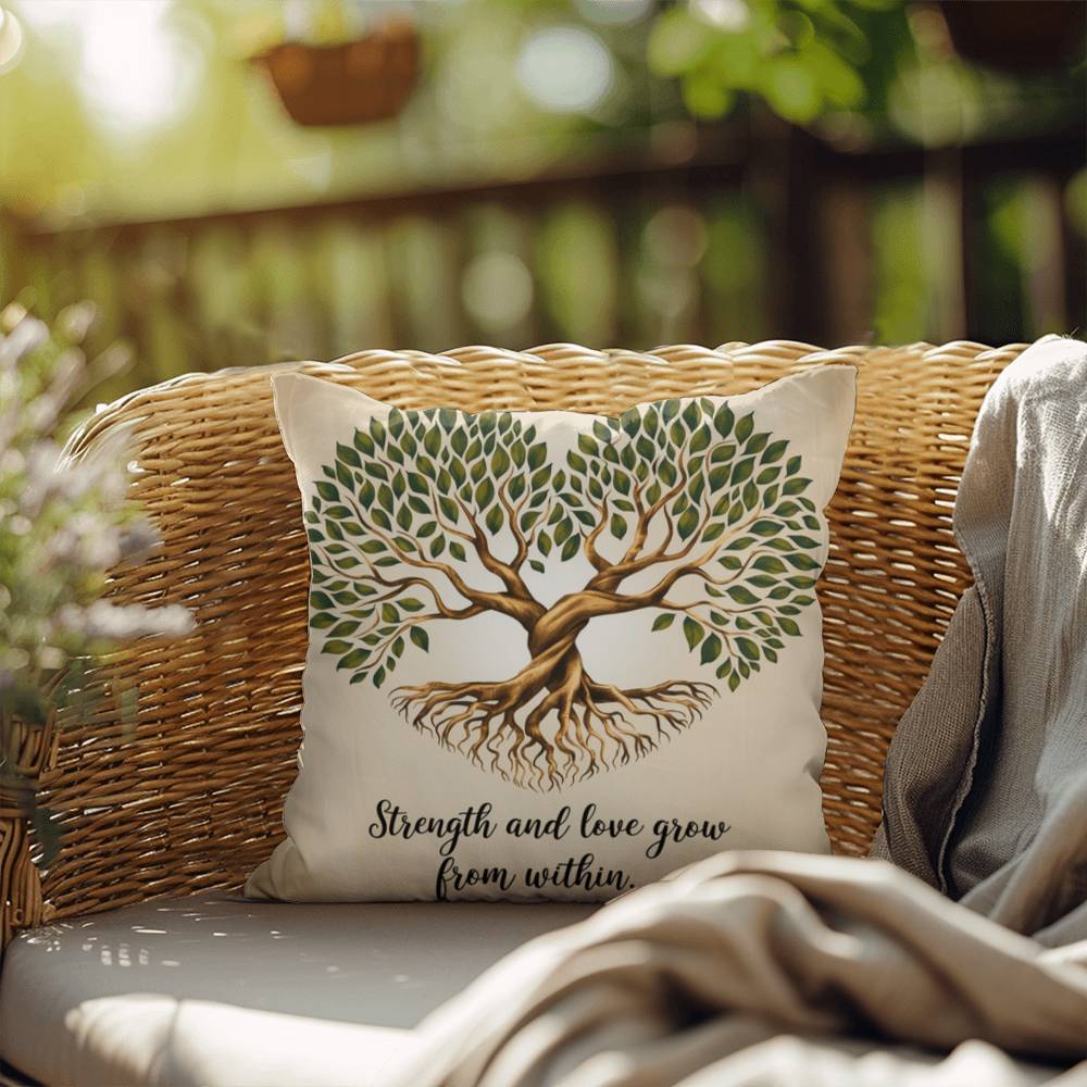 Strength and Love Grow From Within: Indoor/Outdoor Pillow Self-Care for Relaxation, Mindfulness & Emotional Wellness