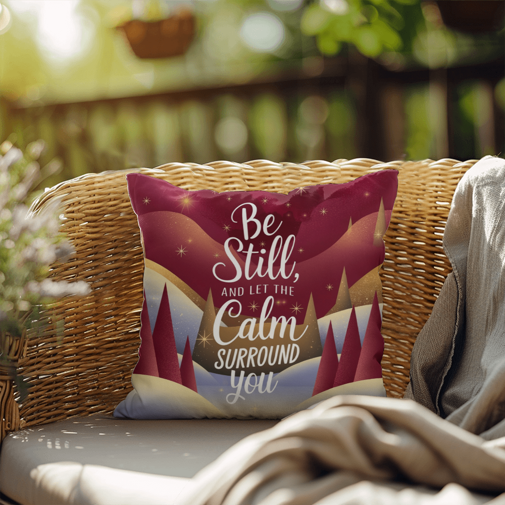 Be Still and Let the Calm Surround You Throw Pillow - Peaceful holiday accent for relaxation