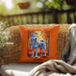 Silver Siberian Husky pillow blue eyes, personalized indoor outdoor dog cushion, home accent - MySisterIsASurvivor