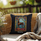 Doberman Pinscher (Brown & Rust) Indoor/Outdoor Pillow - Personalized Stained Glass Dog Tribute & Comfort Gift