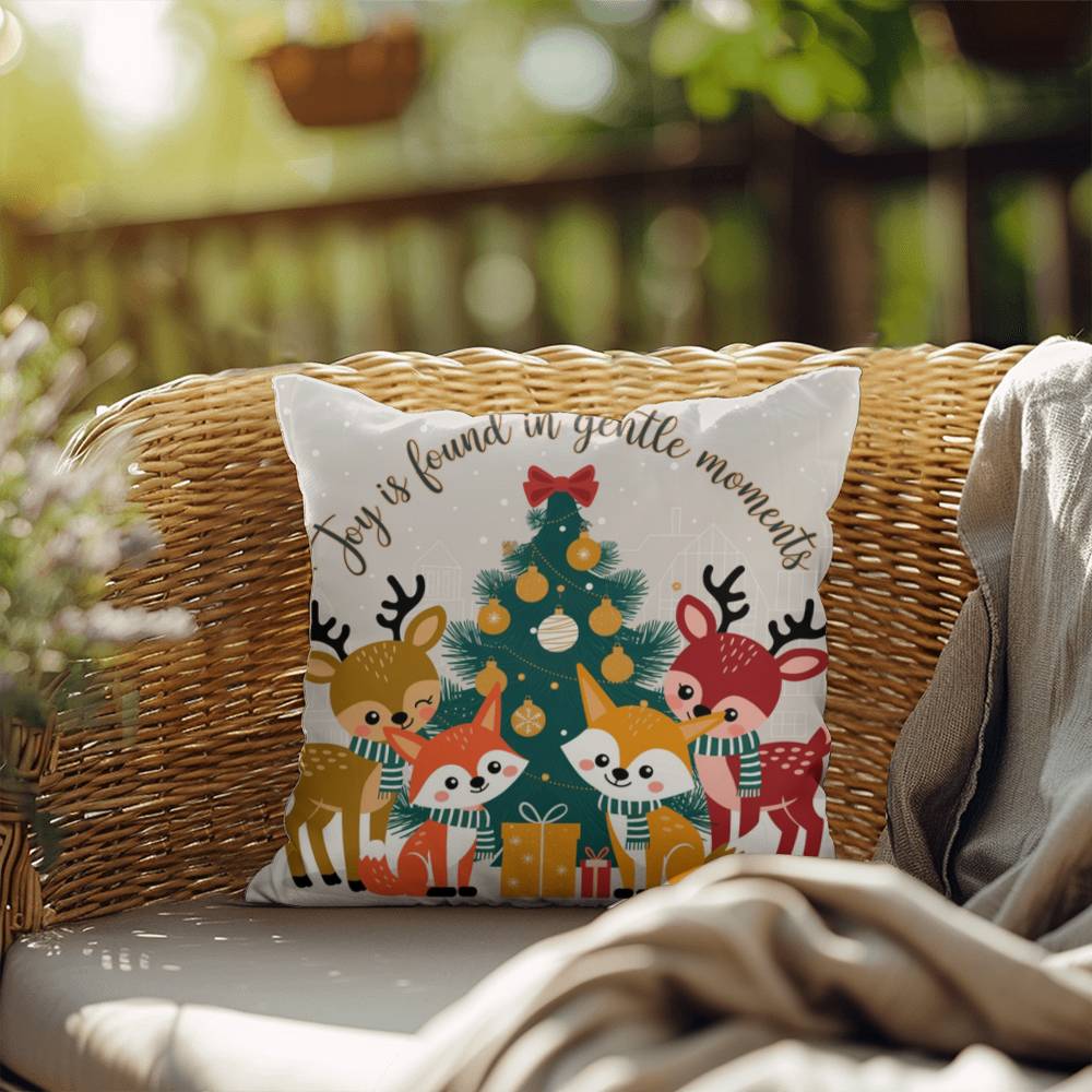 Joy Is Found in Gentle Moments Throw Pillow - Calm holiday décor for mindfulness and rest