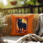Black Siberian Husky pillow amber eyes, personalized indoor outdoor dog cushion for Husky lovers - MySisterIsASurvivor