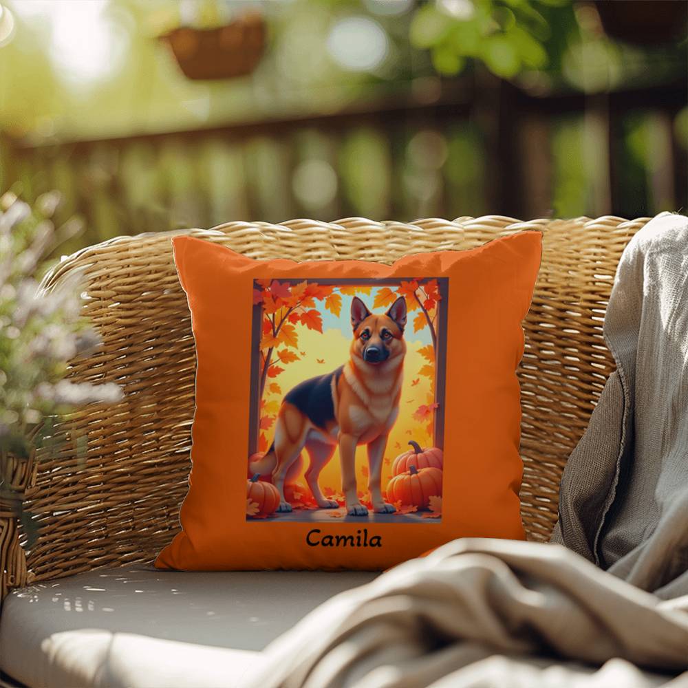 German Shepherd Black & Tan Coat Pillow, Personalized Indoor Dog Cushion, Home Accent Decor