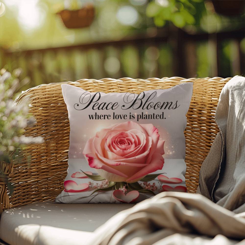 Peace Blooms Where Love Is Planted: Indoor/Outdoor Pillow Self-Care for Relaxation, Mindfulness & Emotional Wellness