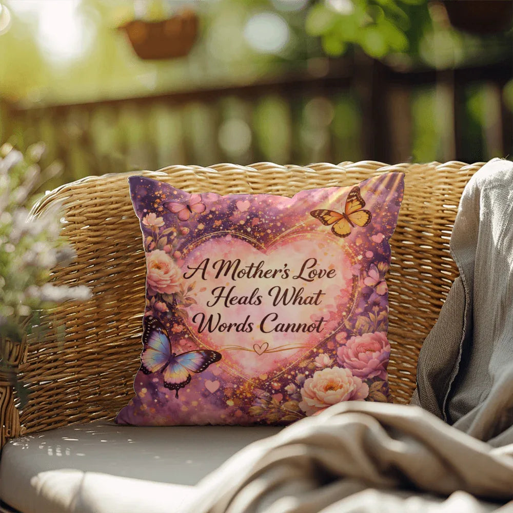 Shop our a mothers love heals what words cannot throw pillow featuring the 20" x 20" style option from MySisterIsASurvivor.