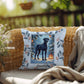 Great Dane Blue Pillow - Holiday Great Dane pillow, indoor winter dog throw, personalized accent