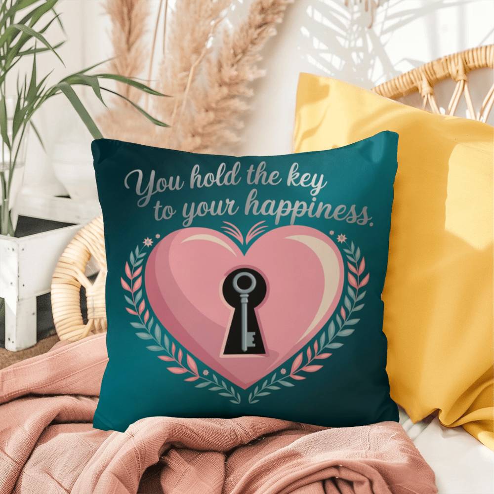You Hold The Key To Your Happiness: Indoor/Outdoor Pillow Self-Care for Relaxation, Mindfulness & Emotional Wellness