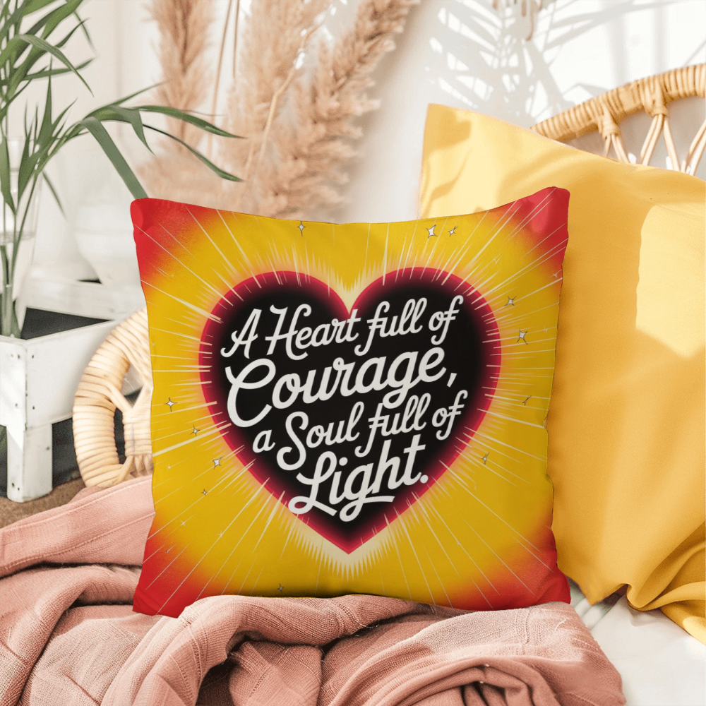 A Heart Full Of Courage, A Soul Full Of Light: Indoor/Outdoor Pillow Self-Care for Relaxation, Mindfulness & Emotional Wellness