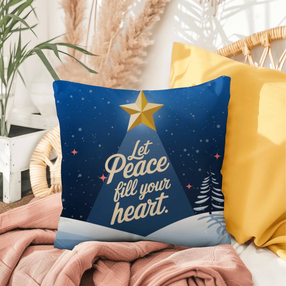 Let Peace Be Your Tradition Throw Pillow - Tranquil Christmas pillow for comfort and calm