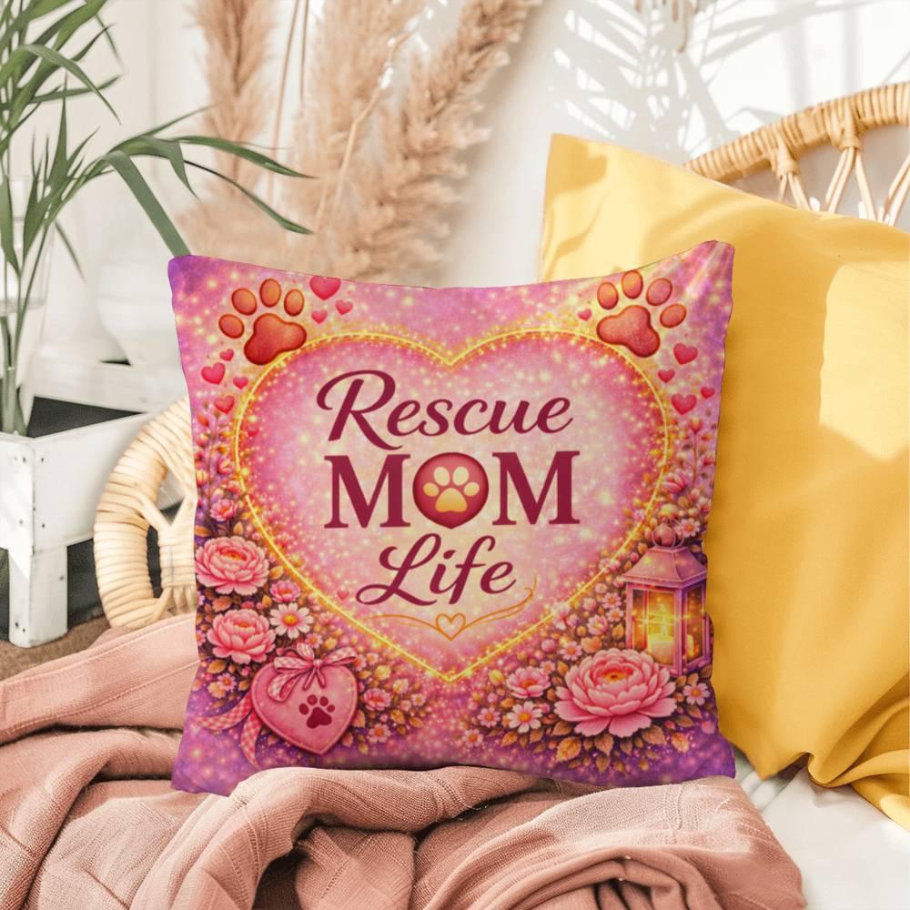 Shop our premium rescue mom life throw pillow from MySisterIsASurvivor.