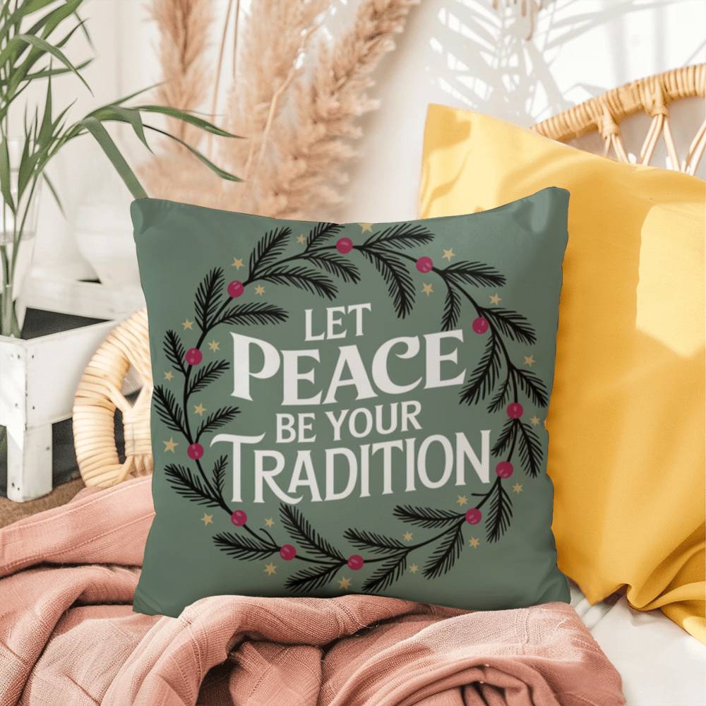 Let Peace Fill Your Heart Throw Pillow - Gentle Christmas décor for serenity and joy