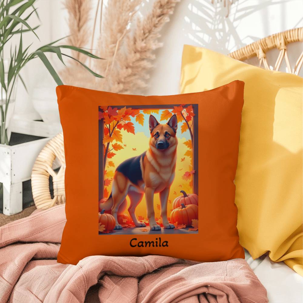 German Shepherd Black & Tan Coat Pillow, Personalized Indoor Dog Cushion, Home Accent Decor