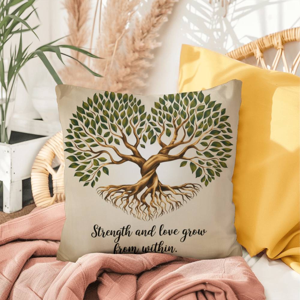 Strength and Love Grow From Within: Indoor/Outdoor Pillow Self-Care for Relaxation, Mindfulness & Emotional Wellness