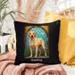 Yellow Labrador Retriever Pillow, personalized stained glass art for home or patio décor