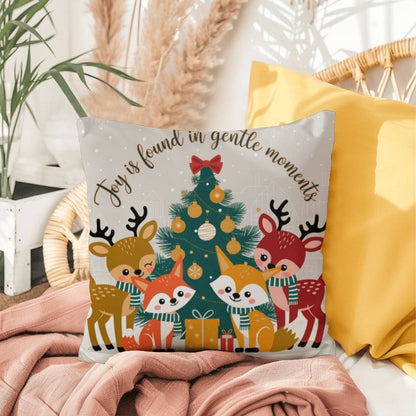 Joy Is Found in Gentle Moments Throw Pillow - Calm holiday décor for mindfulness and rest