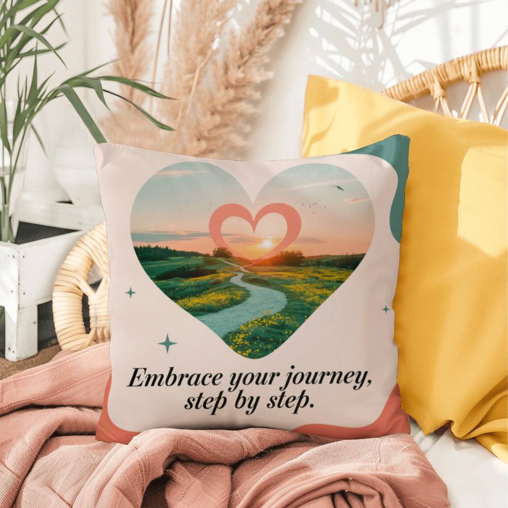 Embrace Your Journey, Step By Step: Indoor/Outdoor Pillow Self-Care for Relaxation, Mindfulness & Emotional Wellness