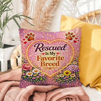 Shop our premium rescued is my favorite breed throw pillow from MySisterIsASurvivor.