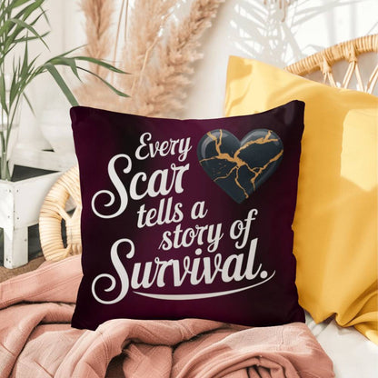 Every Scar Tells A Story Of Survival: Indoor/Outdoor Pillow Self-Care for Relaxation, Mindfulness & Emotional Wellness