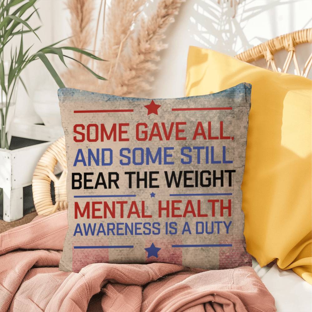 Some Gave All personalized tribute pillow for veterans, Memorial Day remembrance, and PTSD mental health support