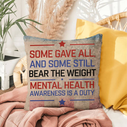 Some Gave All personalized tribute pillow for veterans, Memorial Day remembrance, and PTSD mental health support