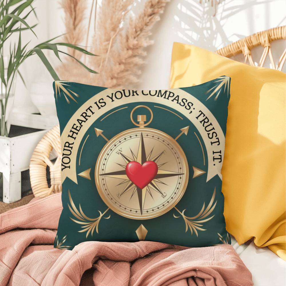 Your Heart Is Your Compass; Trust It: Indoor/Outdoor Pillow Self-Care for Relaxation, Mindfulness & Emotional Wellness