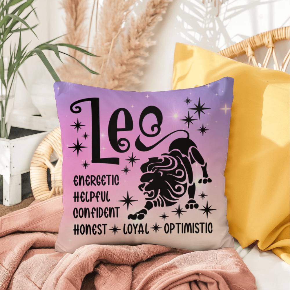 Leo Indoor/Outdoor Pillow – Zodiac Astrology Decor, Boho Accent for Home & Patio