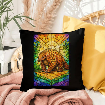 Shop our pangolin stained glass style throw pillow featuring the 20" x 20" style option from MySisterIsASurvivor.