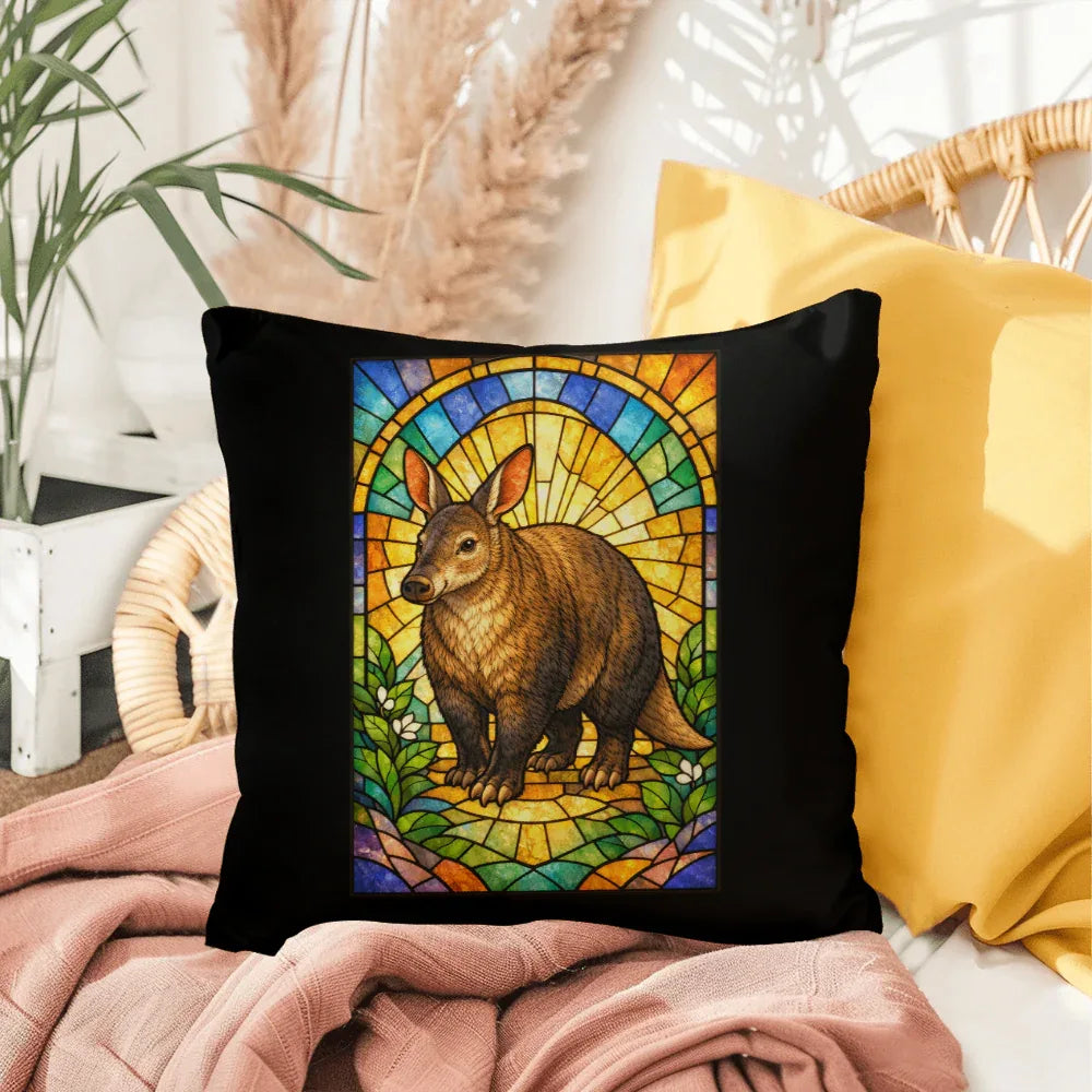 Shop our aardvark stained glass style throw pillow featuring the 20" x 20" style option from MySisterIsASurvivor.