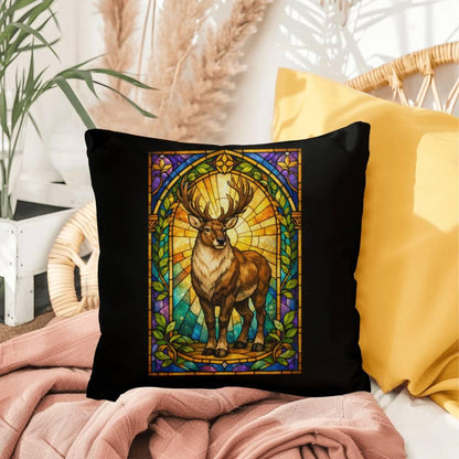 Shop our reindeer stained glass style throw pillow featuring the 20" x 20" style option from MySisterIsASurvivor.
