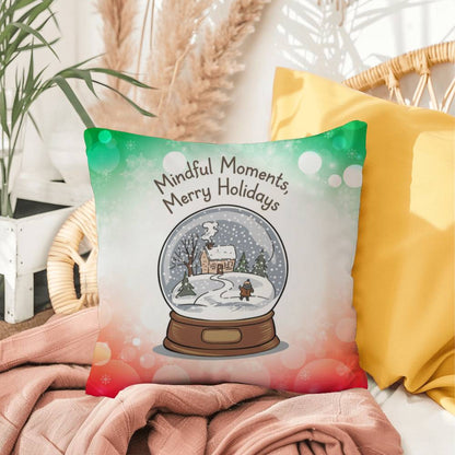 Mindful Moments, Merry Holidays Throw Pillow - Holiday mindfulness decorative Christmas pillow