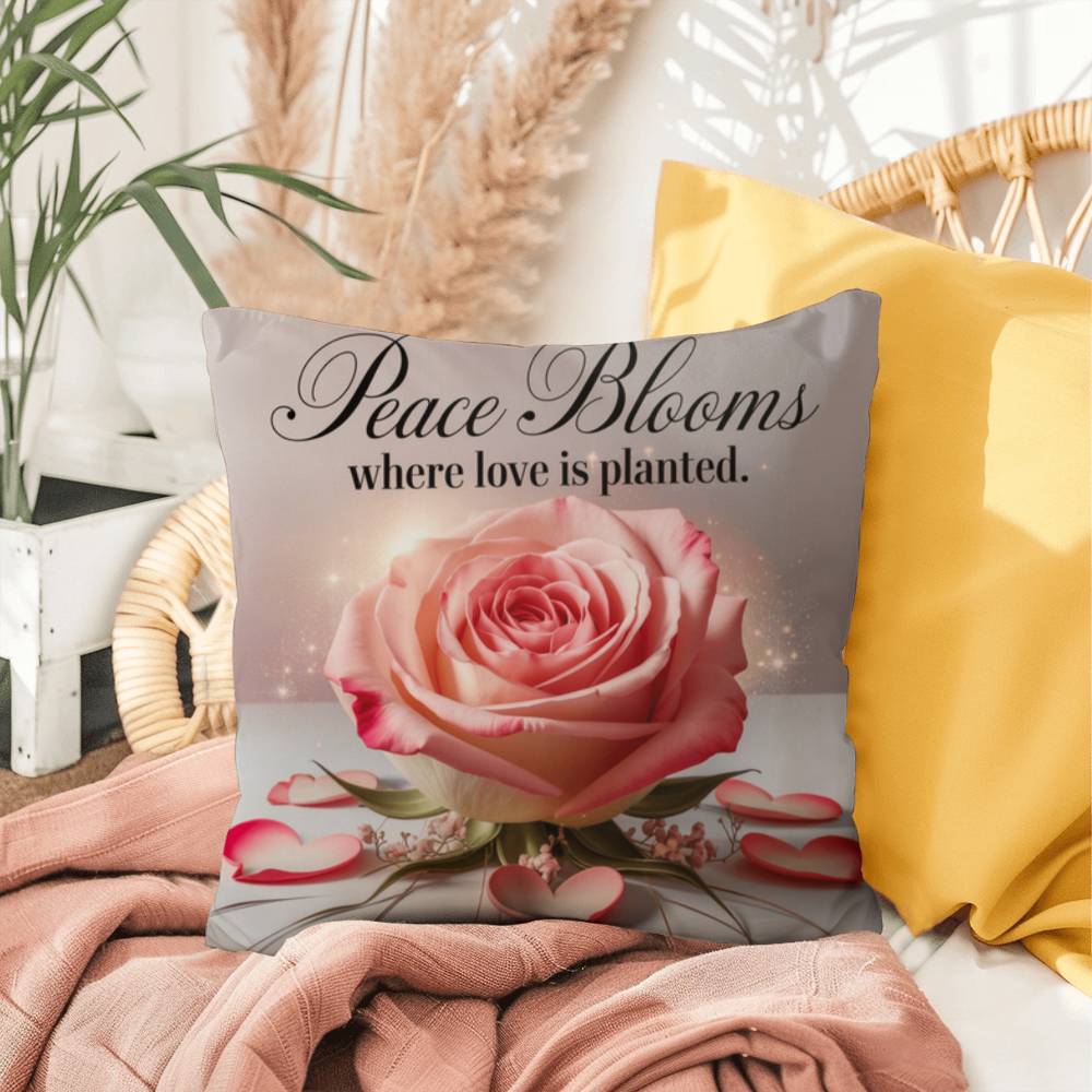 Peace Blooms Where Love Is Planted: Indoor/Outdoor Pillow Self-Care for Relaxation, Mindfulness & Emotional Wellness