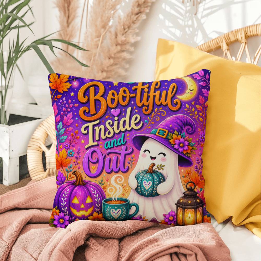 Boo-tiful Inside And Out message with witchy Halloween artwork and positive self worth theme