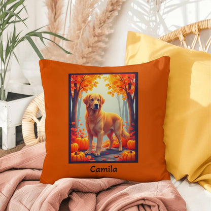 Golden Retriever pillow, custom indoor outdoor dog cushion, water-resistant accent - MySisterIsASurvivor
