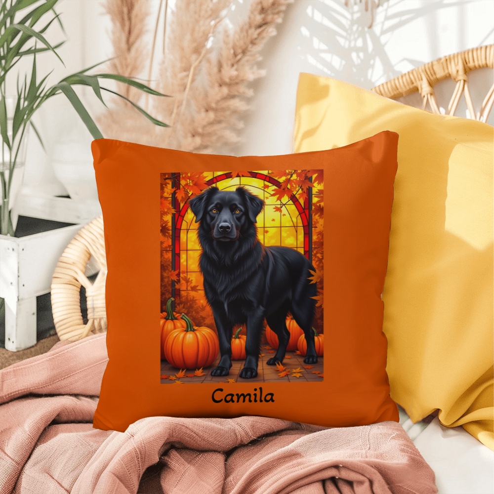 Australian Shepherd Black Coat Pillow, Custom Indoor Outdoor Dog Cushion for Herding Dog Lovers