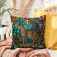 Shop our premium cheetah stained glass indoor outdoor pillow from MySisterIsASurvivor.