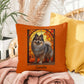 Wolf Sable Pomeranian indoor outdoor pillow, custom dog cushion, pet lover gift accent decor