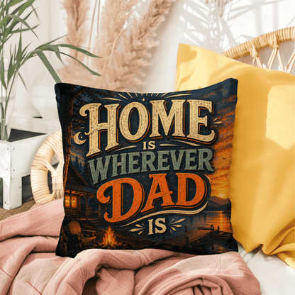 Shop our premium home is wherever dad is throw pillow from MySisterIsASurvivor.