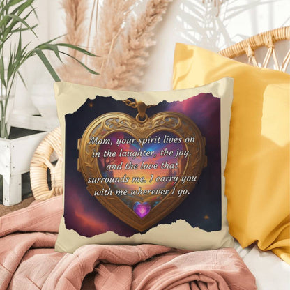 Spirit Lives on: Mom’s Legacy Indoor/Outdoor Pillow - Memorial Gift, Grief Support, Tribute for Mother’s Day or Loss of Mom