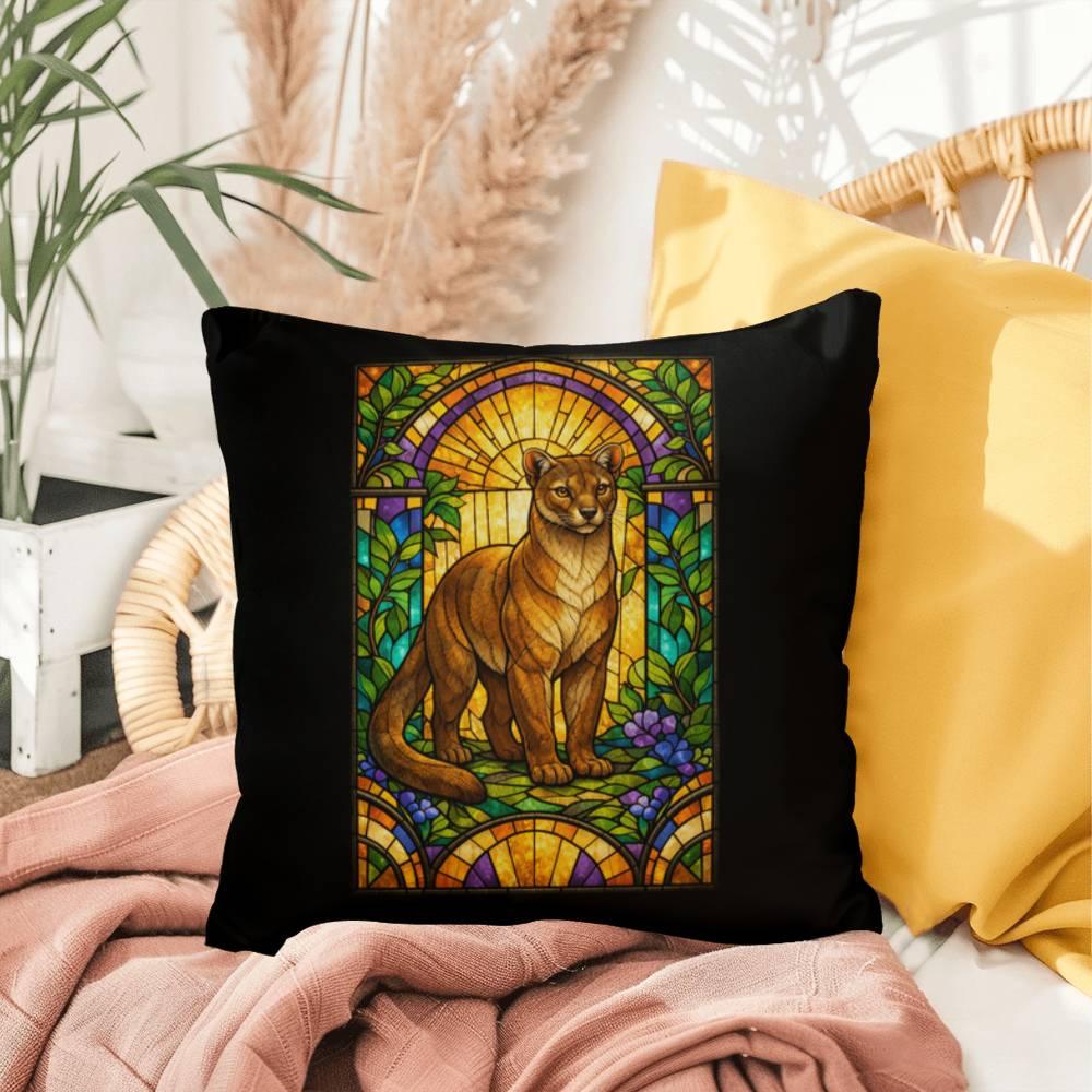 Shop our fossa stained glass style throw pillow featuring the 20" x 20" style option from MySisterIsASurvivor.