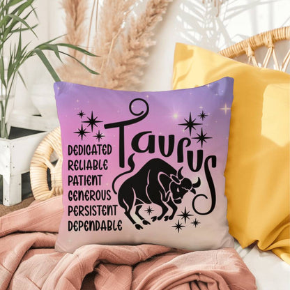 Taurus Indoor/Outdoor Pillow – Zodiac Astrology Decor, Boho Accent for Home & Patio