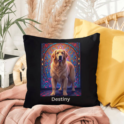 Light Cream Golden Retriever indoor/outdoor pillow, custom dog lover throw pillow for home