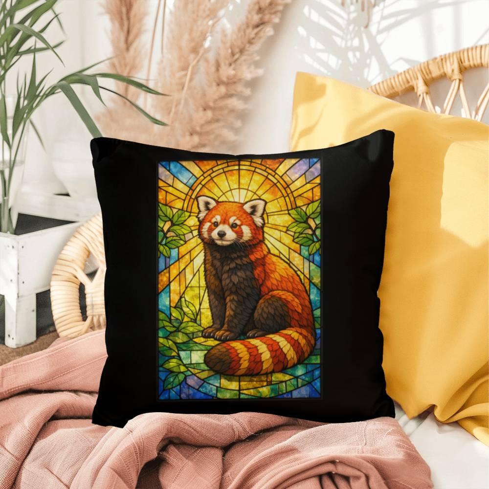 Shop our red panda stained glass style throw pillow featuring the 20" x 20" style option from MySisterIsASurvivor.