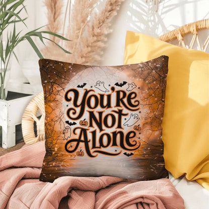 Indoor/outdoor mental health pillow with “You’re Not Alone” to promote comfort and support