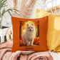 Cream Pomeranian indoor outdoor pillow, personalized dog cushion, cute pet lover gift decor